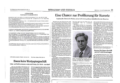 Artikel an der Bayerischen Staatszeitung am 29.Sep.2000